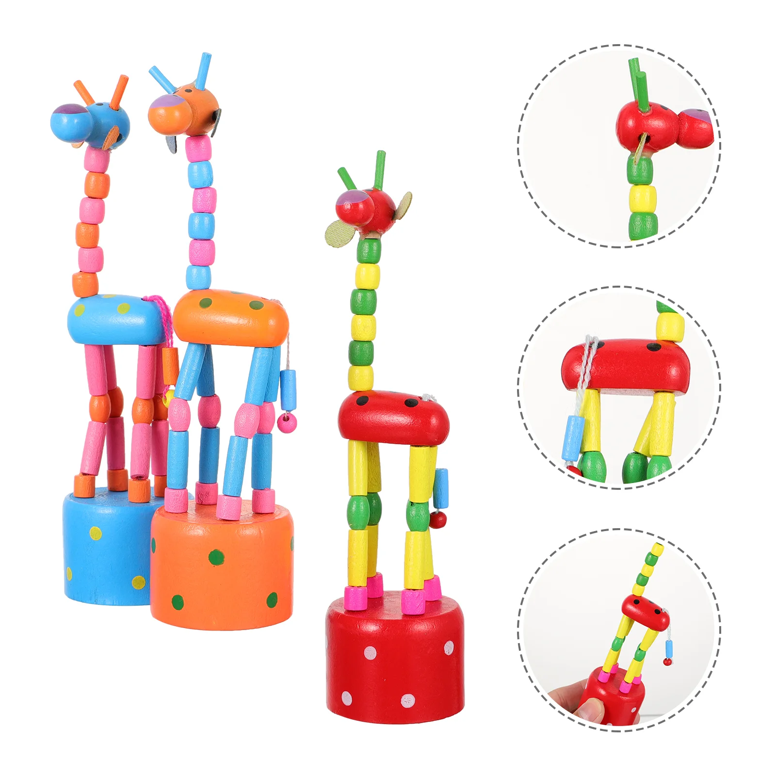 

Toy Giraffe Kids Animal Wooden Finger Puppets Dancing Party Toys Puppet Figurine Favors Wood Ornament Thumb Birthday Push