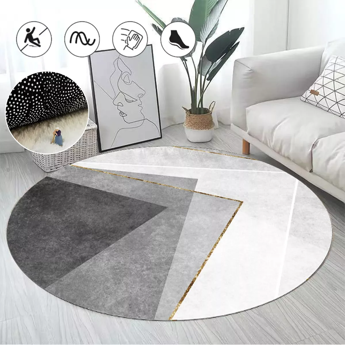 

Simple Modern Round Carpet Living Room Decoration Sofa Coffee Table Mat Room Decoration Teenager Rug Home Bedroom Decor Fur Rugs