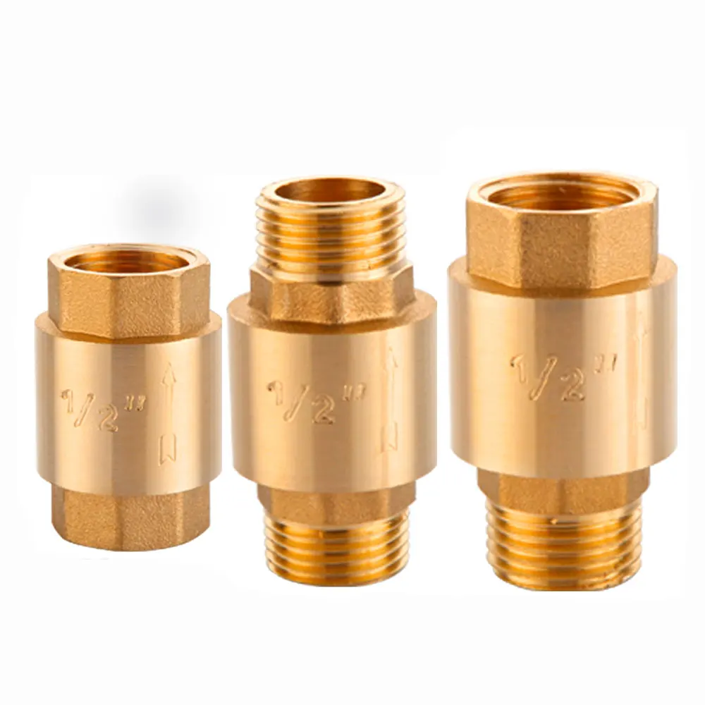 

1/2" 3/4" 1 " 1-1/4" 1-1/2" 2" BSPP Female Male Thread Brass In-Line Spring Check Valve One Way Water Pump Valve
