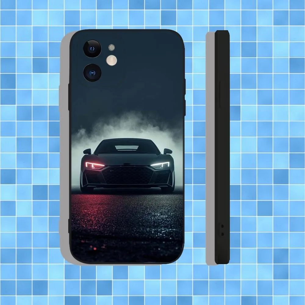 Фото A-AudiS Car R8 V10 Phone Case For iPhone 16,15,14,13,12,11,Pro,Max,Plus,X,XS,XR,SE,8,7,Mini,Soft Silicone Black Case №3
