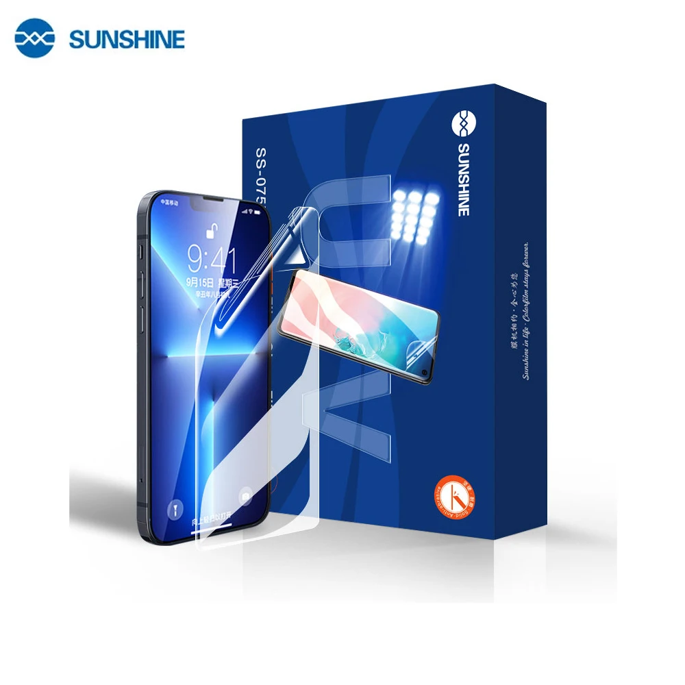

Sunshine 25PCS SS-075U UV Fiber Glass Screen Protective Film Flexible Hydrogel Film With UV Curing Lamp For Curved Screen