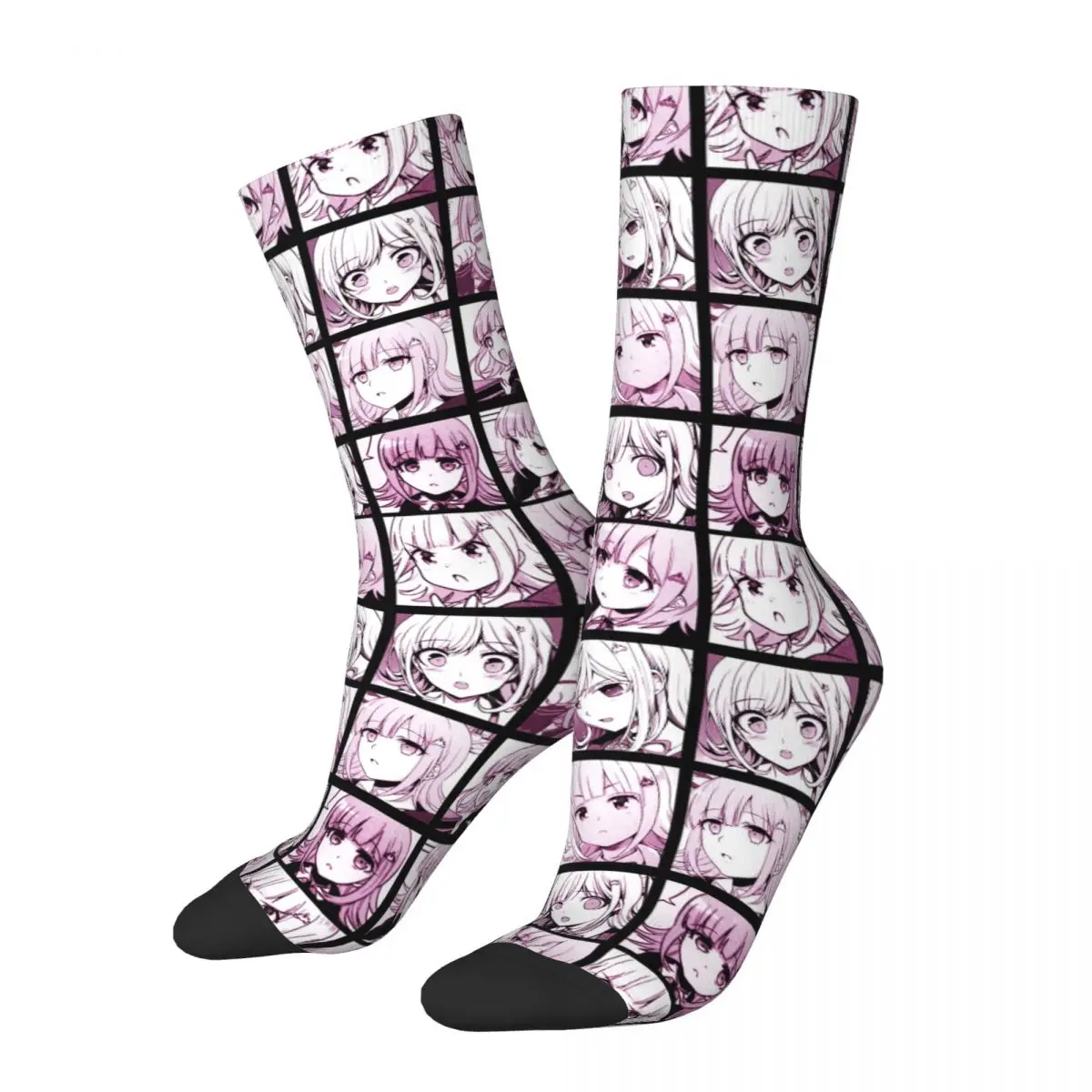 

Funny Chiaki Manga Basketball Socks Danganronpa Anime Polyester Long Socks for Unisex Sweat Absorbing