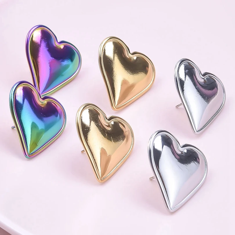 6 шт./партия женские серьги-гвоздики из нержавеющей стали