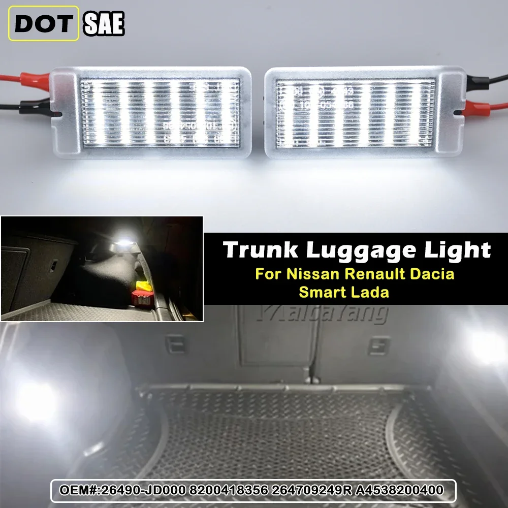 

Светодиодная лампа багажного отделения для Nissan Juke F15 Note E12 Pulsar Qashqai J10 J11 Leaf ZE0 ZE1 Светодиодная лампа багажника для Dacia