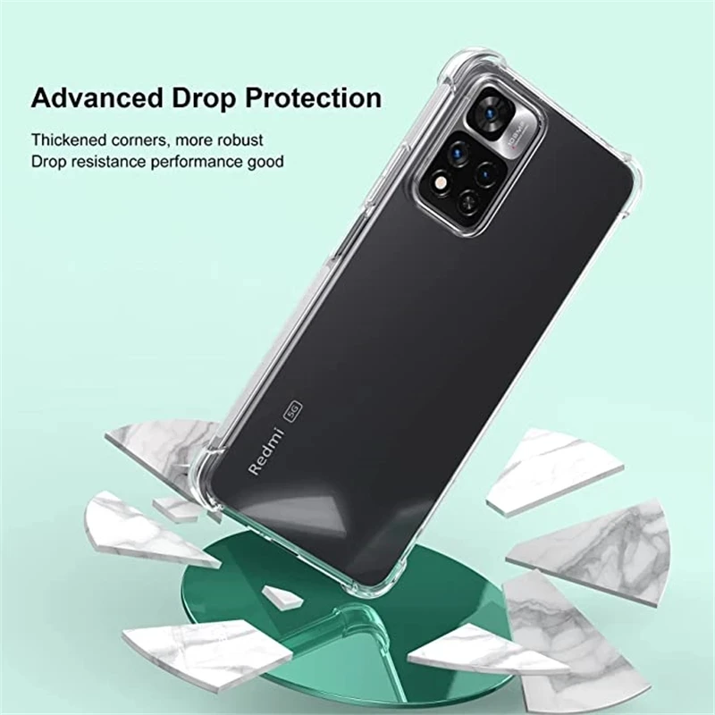 Four Corners Shockproof Case For Xiaomi Redmi Note 11 Pro 9 10 Pro Max Clear Soft Cover For Redmi Note 8 10S 9S 8T 9T 9 9A 9C 8A