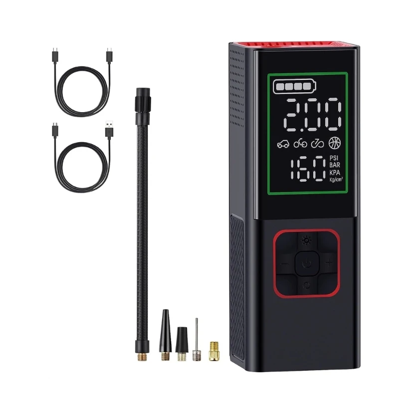 

Digital Electric Air Compressor with LED Light Car Tyre Inflatable Pump Inflator