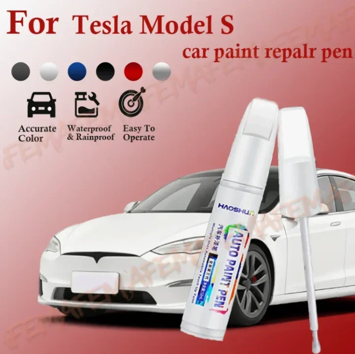 Фото Ручка-корректор для ремонта лакокрасочного покрытия Tesla Model S 2015-2025: Устранение царапин, DIY аксессуары для авто, черный, белый, синий, серебристый (pintura coche) №1