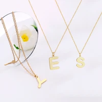 new women a z 26 letters pendant necklace stainless steel chain choker necklaces glamour jewelry gifts wholesale gold color