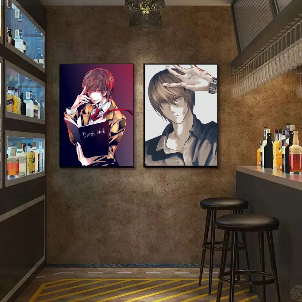 Популярный аниме Death Note Yagami Light Poster HD Wall Art для домашнего бара кафе современный
