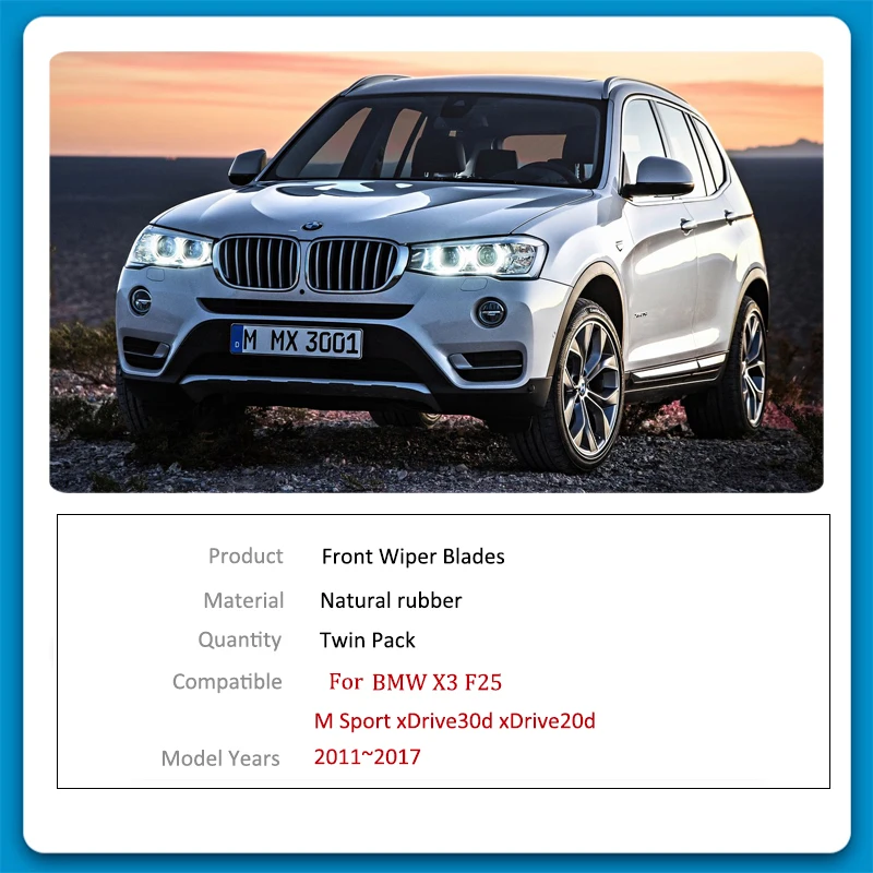 Щетки стеклоочистителя передние и задние для BMW X3 F25 2011 2012 2013 2014 2016 2017 M Sport xDrive30d