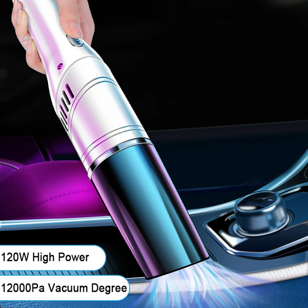 

12000PA Cordless Car Vacuum Cleaner Mini Vacuum Cleaner Powerful Cyclone Suction Home Portable Handheld Vacuum Cleaner