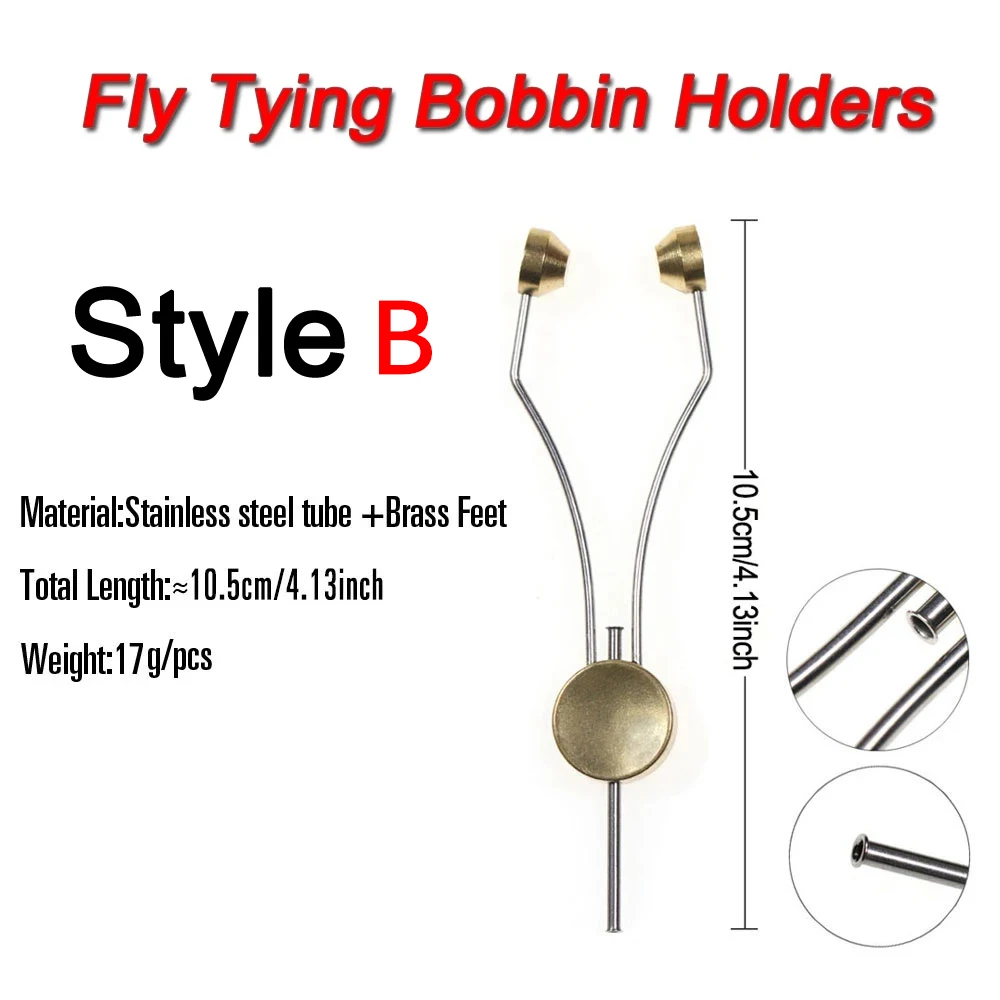 ICERIO 1PCS Fishing Fly Tying Tools Bobbin Holders Arc mouth Bullet Head Ceramic Inserts Bobbin Holders Delrin Feet