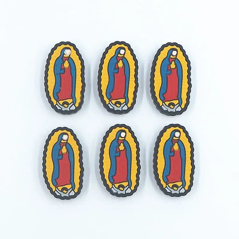 

Chenkai 50PCS Virgin Mary Focal Beads For Pen Beadable Pen Silicone Charms Character Beads For Pen Making Baby Pacifier Chains