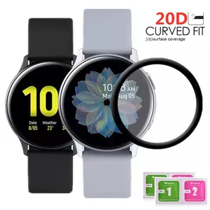 20D Curved Edge Screen protector Soft Glass For Samsung galaxy Watch Active 2 4 40mm 44mm Full Cover