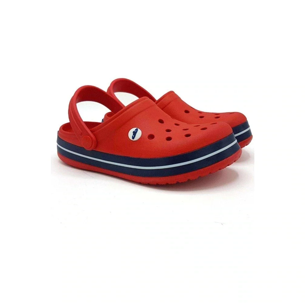 

Тапочки унисекс с красным сабо, больничные тапочки, тапочки с перфорацией