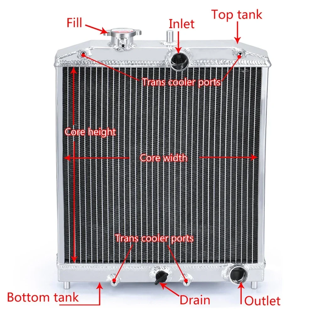 OYOTE 52 мм 3-рядный полностью алюминиевый радиатор для HONDA CIVIC B18C B16A 32 IN/OUT