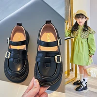 2022 spring autumn children casual leather shoes for girls metal buckle loafers girls sneakers school white black kids boat shoe