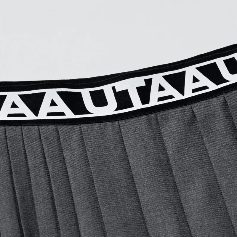 Track Banding Long Pleats Skirt Womens Girl High Waisted Pleated Tennis Skirt School A-Line Skater Skirts with Lining Shorts