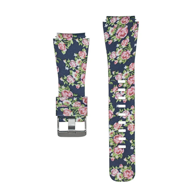 

Silicone Sport Watch Strap 22MM For Samsung Gear S3 Frontier Classic / Galaxy Watch 46mm smart Watchband Printing Pattern straps
