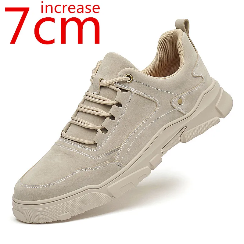 

Increase 7cm Men's Shoes Spring New Tooling Shoes Raise Leisure Sports Men Heightening Martin Shoes Sneakers Elevator Shoes Male