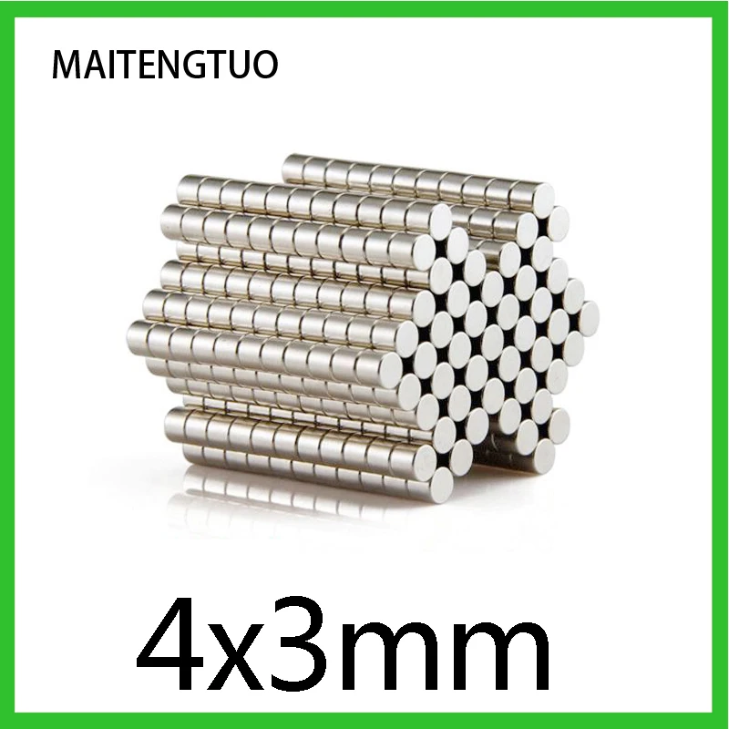 

20/50/100pcs 4x3 mm Small Round Powerful Magnets 4mmx3mm Sheet Neodymium Magnet 4x3mm Permanent NdFeB Strong Magnet 4*3 mm