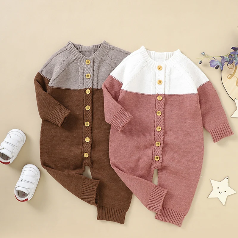 

Детский трикотажный комбинезон с длинным рукавом, на возраст 0-18 месяцев