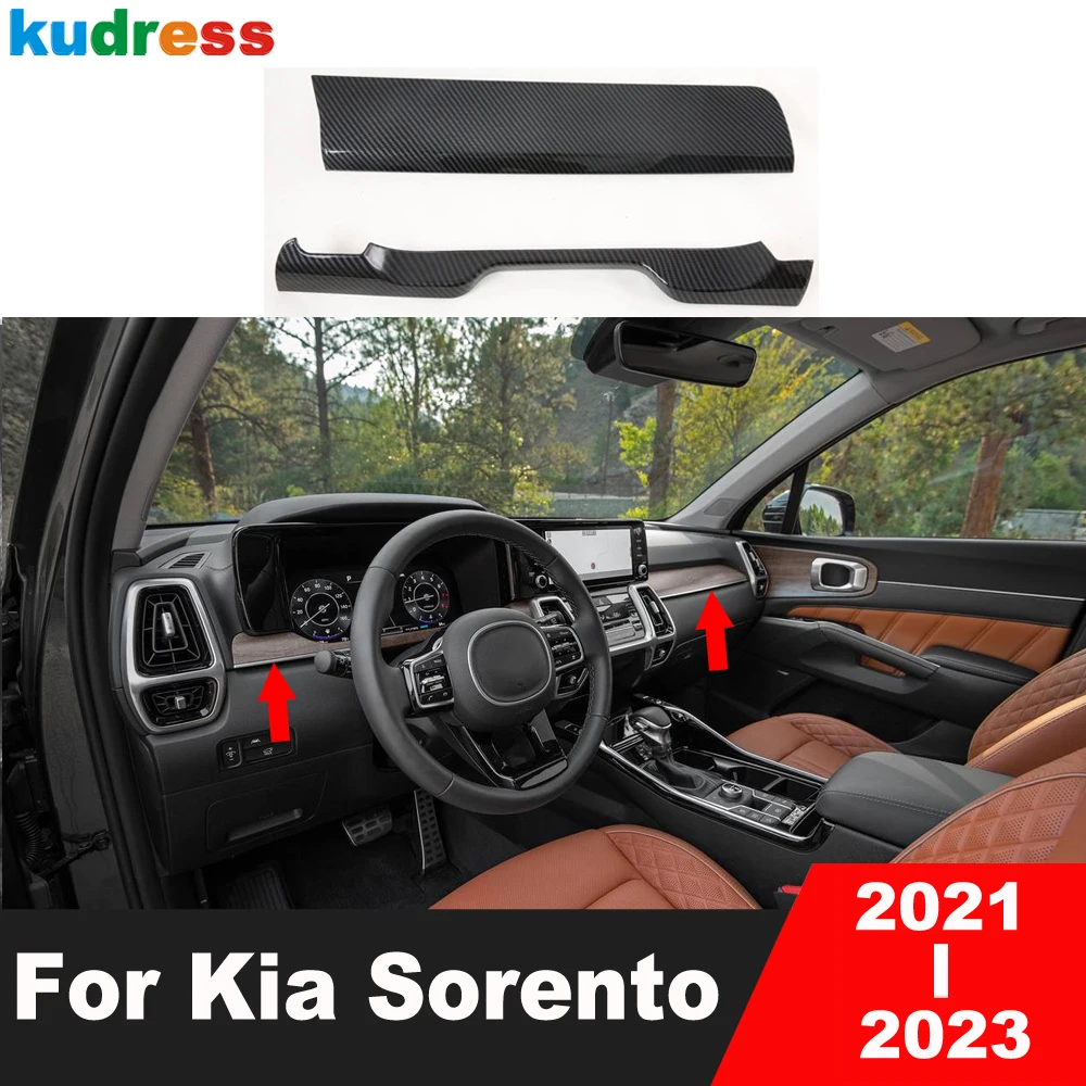 

Car Dashboard Center Control Cover Trim For Kia Sorento 2021 2022 2023 Carbon Fiber Sticker Interior Mouldings Accessories