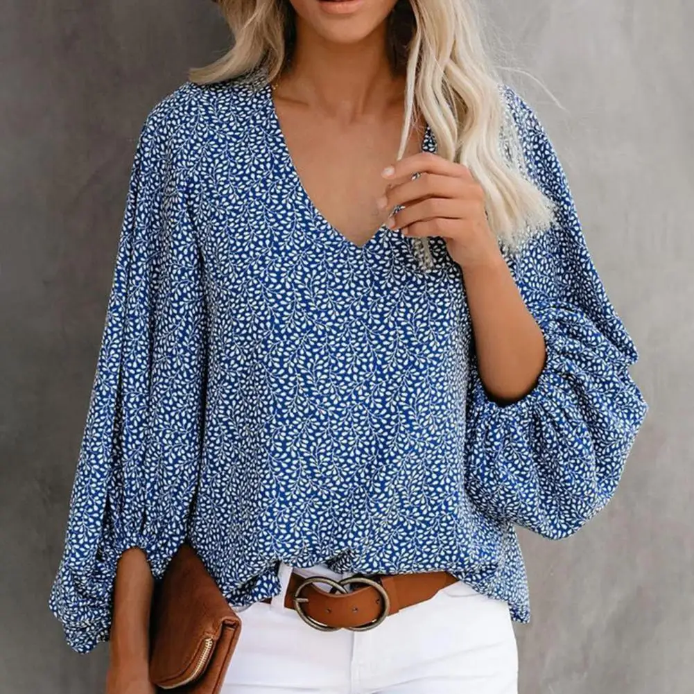 

Vintage Printed Long Sleeve Loose Blouse Fashion Blouse Streetwear Comfy