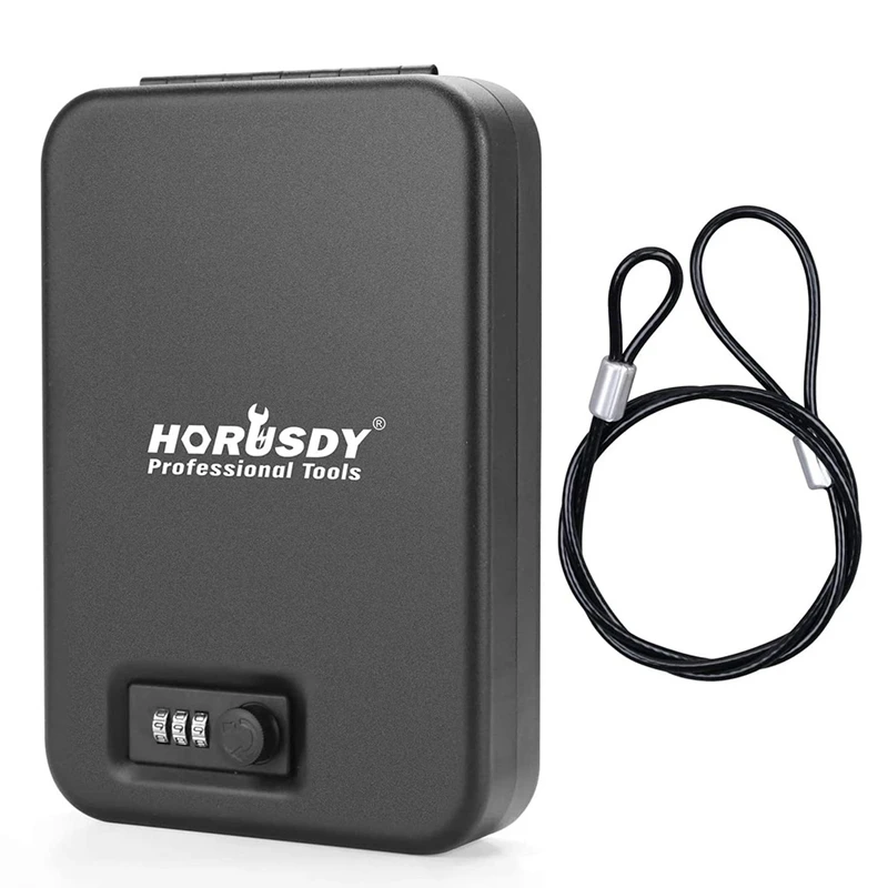 

HORUSDY Lock Box For Valuables,Portable Security Case Lock Box Safes Portable Lock Box With Combination Lock