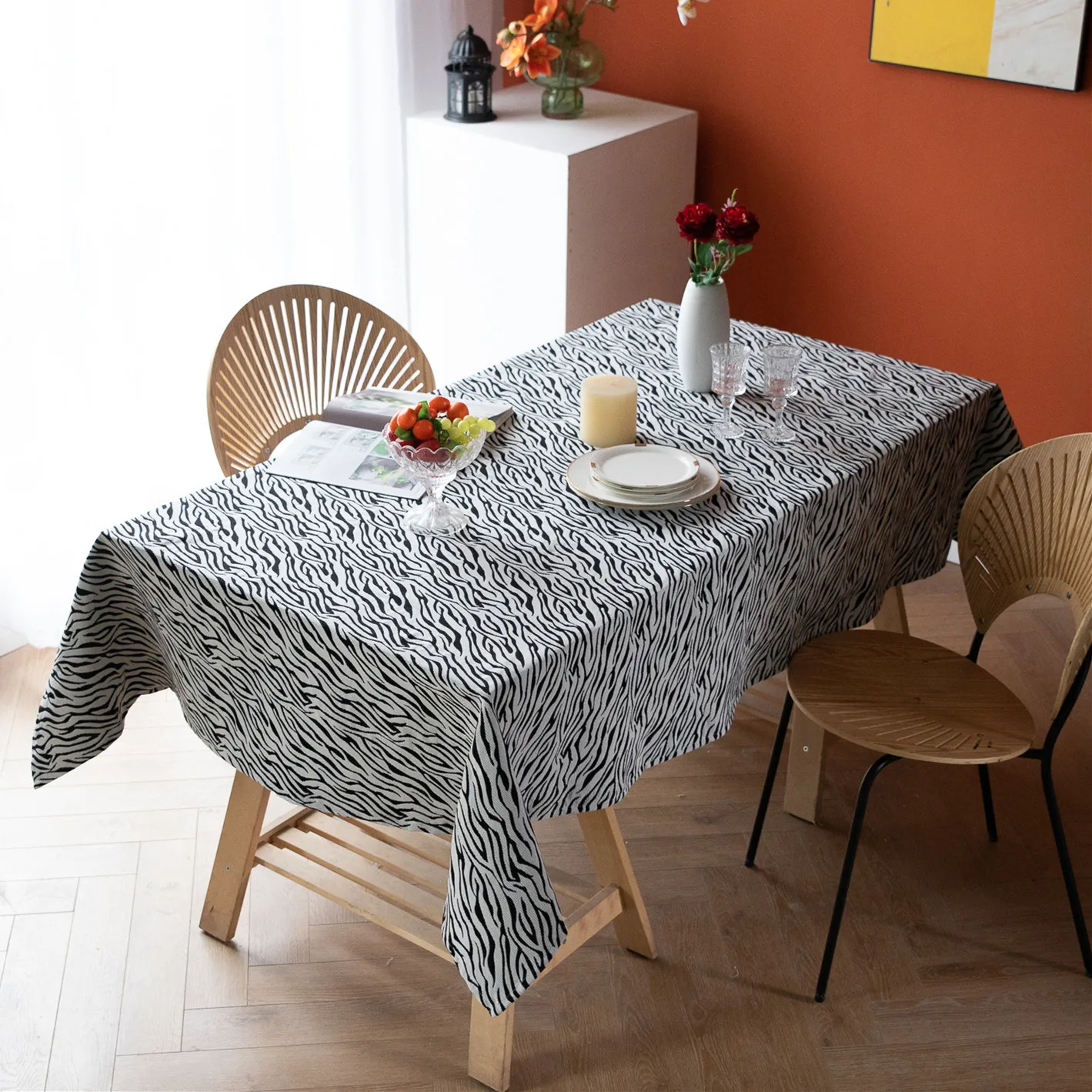 

Zebra Pattern Tablecloth Thickened Tablecloth Double-sided Available Waterproof Oil-proof Anti-scalding Disposable Table Cloth