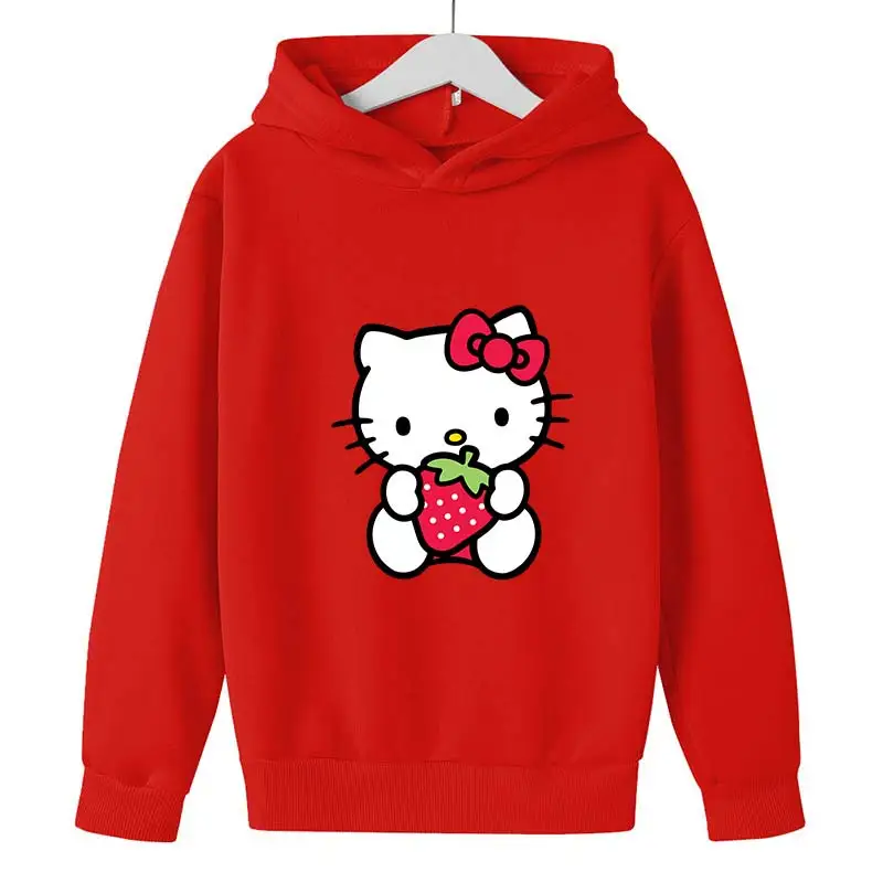 

kids clothes girls Hello kitty hoodie Hoode toddler girl clothes kawaii Pullover clothes for girls Jacket 4-14 years old