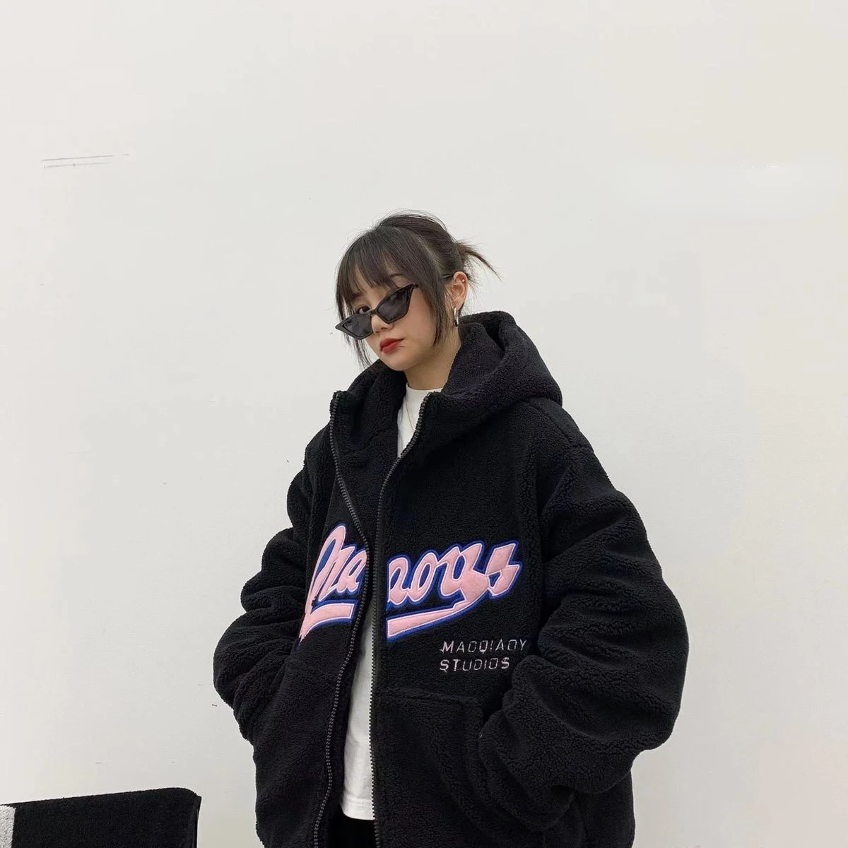 Кашемировая куртка с капюшоном на молнии Женская осенне-зимняя Новинка 2022