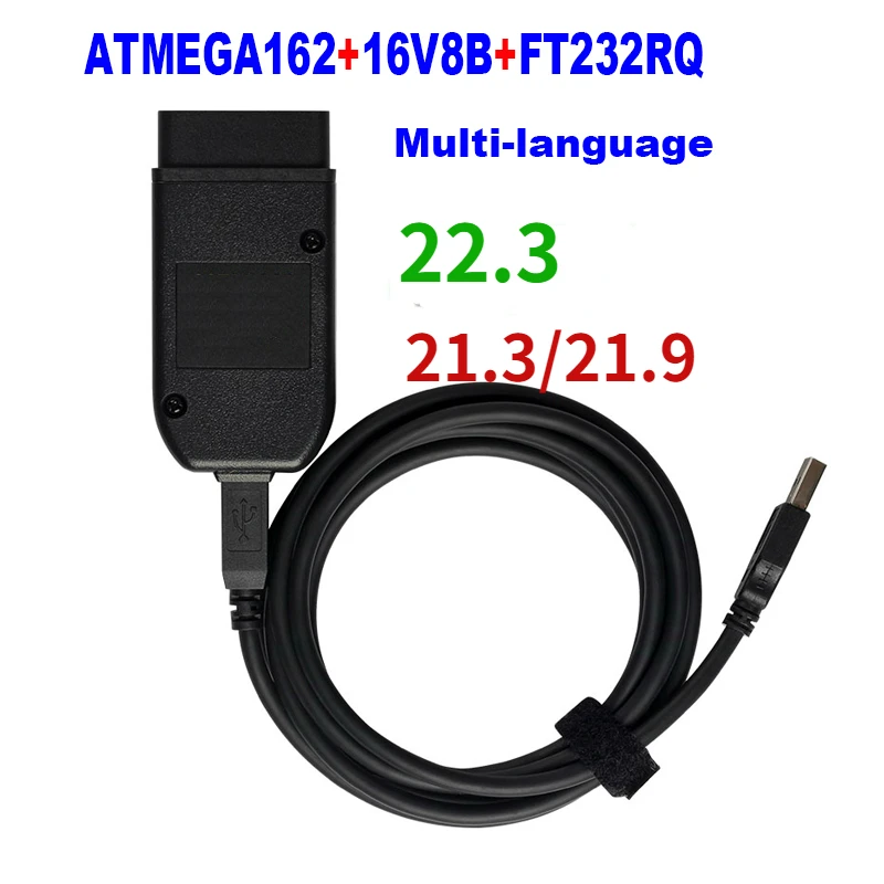 2022 Popolar Wesheu Vcds VAG COM 22 3 HEX V2 Электрический тестер VAGCOM 21 9 для VW Seat AUDI Skoda ATMEGA162 + 16V8 FT232RQ |