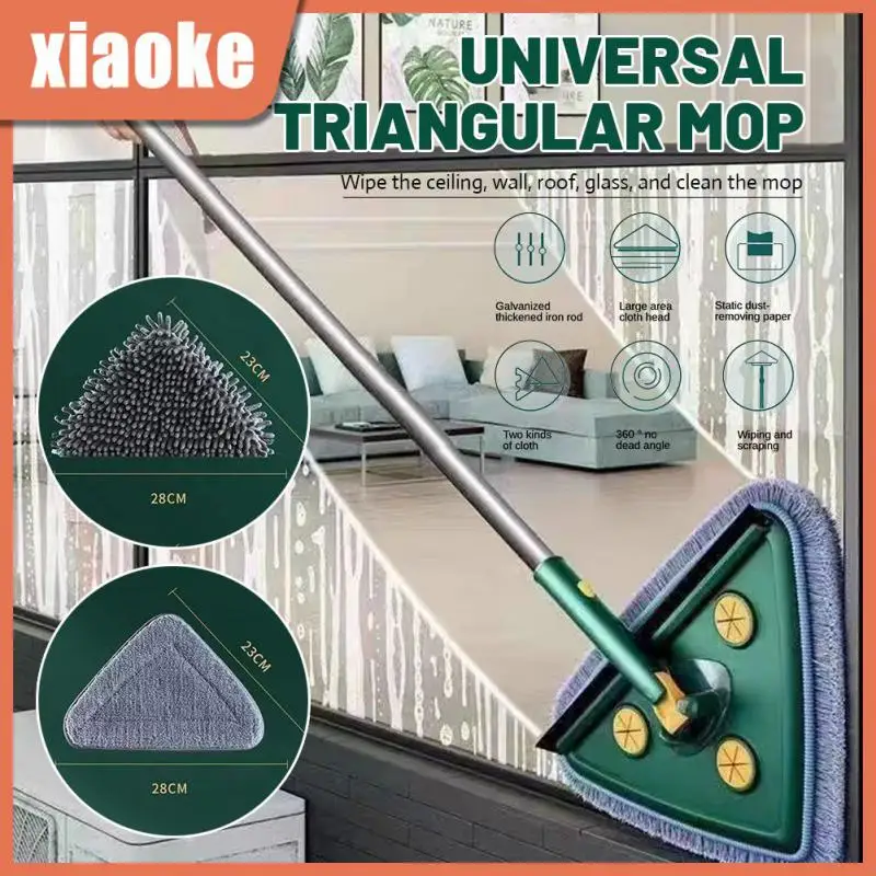 

360° Adjustable Squeeze Mop Wet And Dry Use Window Cleaner Rotatable No Dead Corners Cleaning Brush Cleaning Supplies Triangle