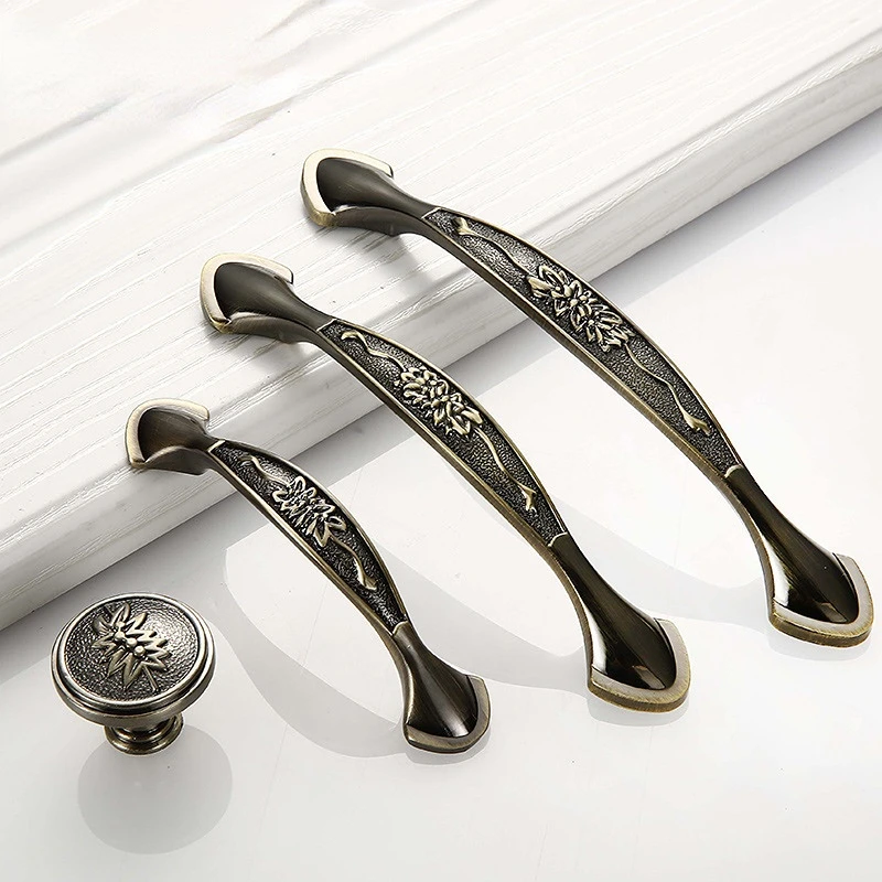 Мебель для шкафа ручка из цинкового сплава ретро цвета слоновой кости белая медь