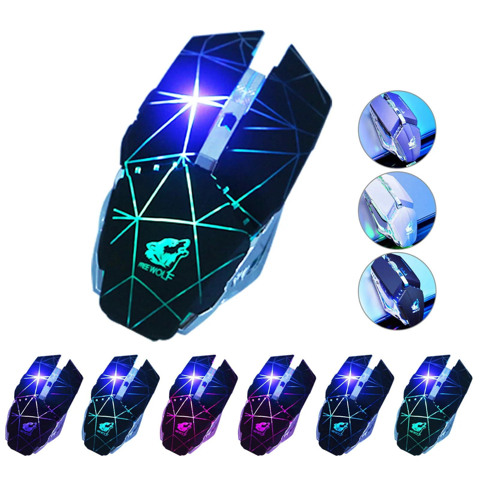 

Беспроводная оптическая игровая мышь, USB перезаряжаемая для ПК, ноутбука, Великобритания