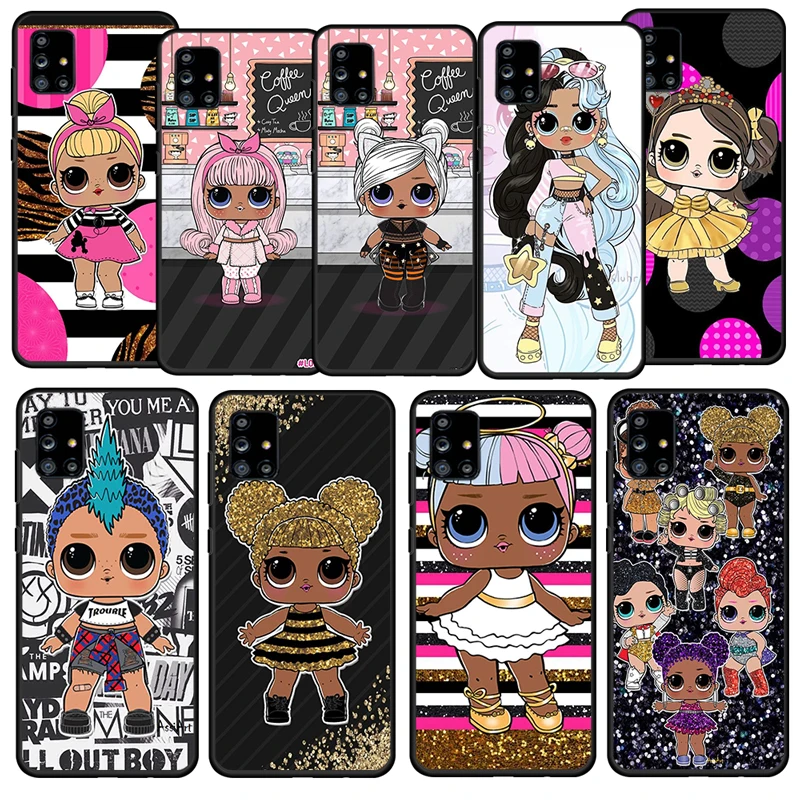 

Cute LOL Suprise Hot For Samsung Galaxy A52S A72 A71 A52 A51 A12 A32 A21S 4G 5G Soft TPU Silicone Black Phone Case Cover Fundas