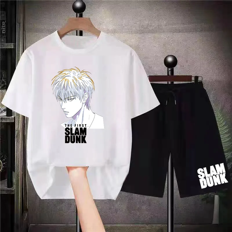 Slam Dunk Mens Summer Clothing 2023 Cotton T-shirt Shorts 2 Piece Sets Outfit	 Tracksuit Set Luxury Clothing Two Piece Sets