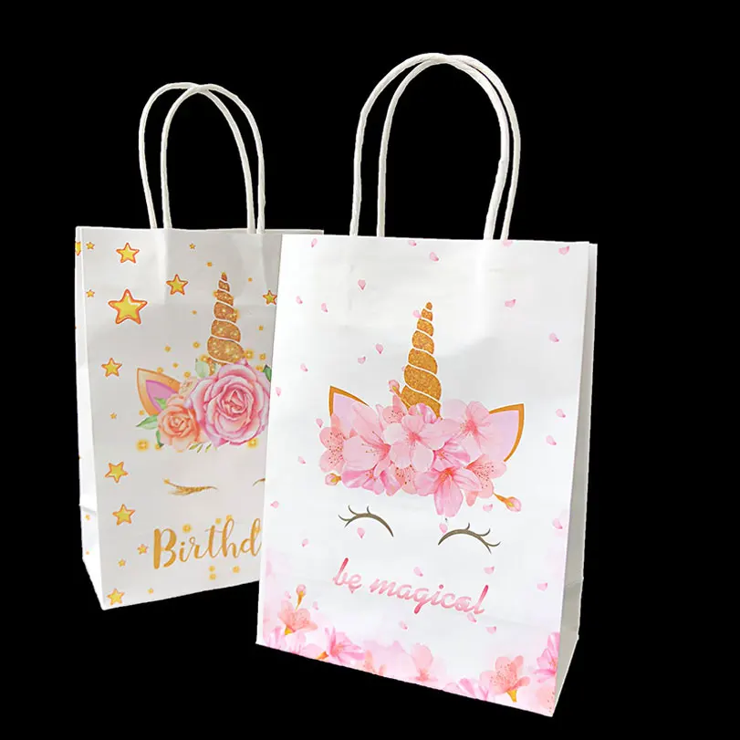 

Bulk Paper Bags with Handles Unicorn Perfect Solution for Baby Shower Birthday Parties Gifts Restaurant Takeouts Shopping Retail