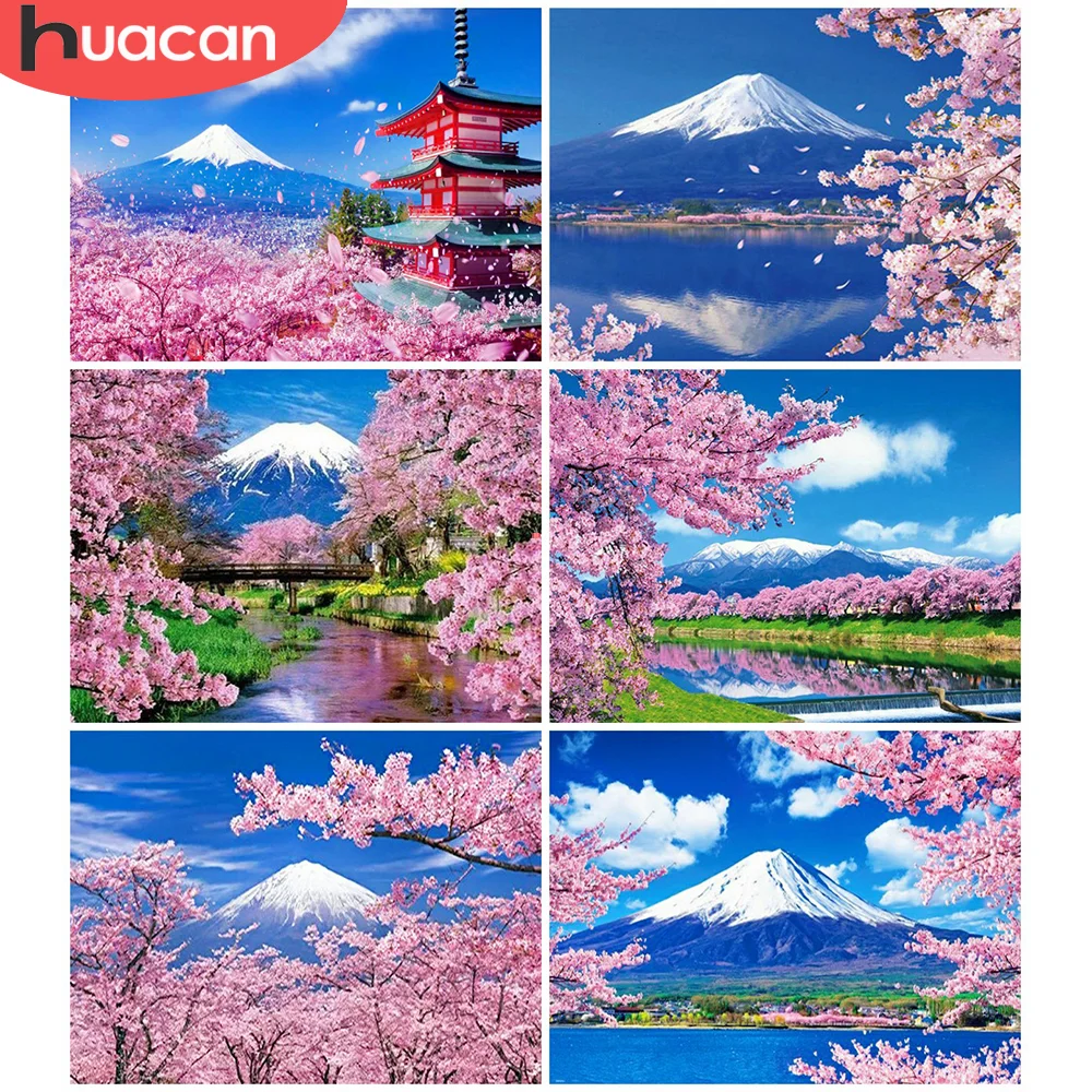 HUACAN 5d алмазная живопись вишня Новые поступления Алмазная вышивка пейзаж