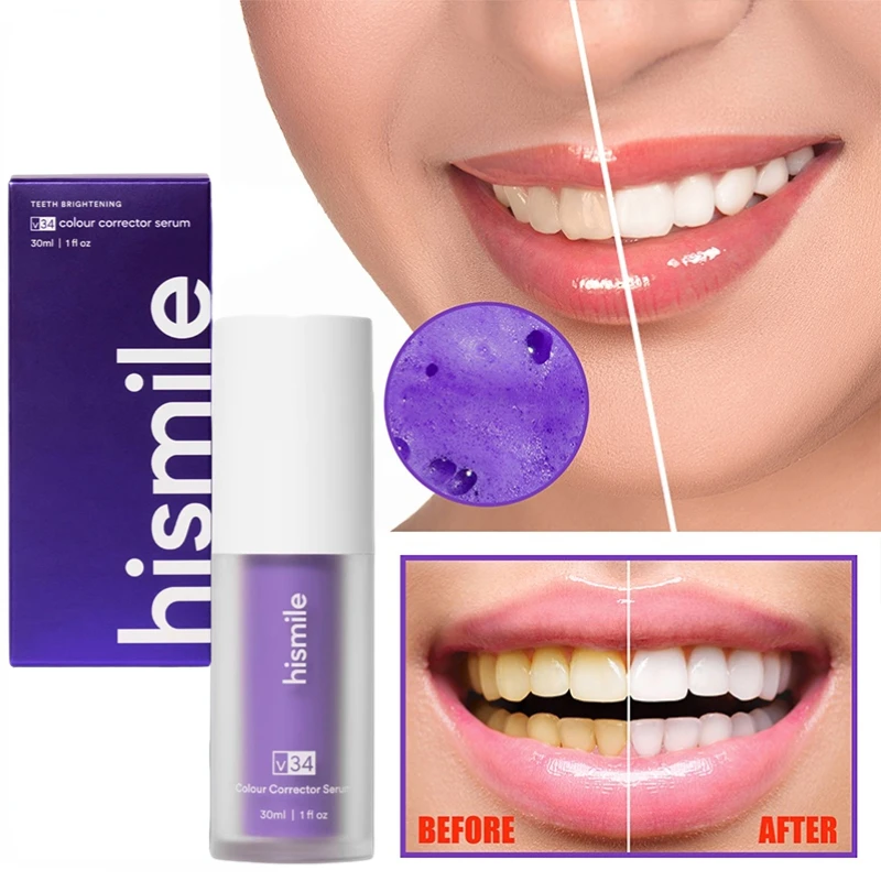 Зубная паста Hismile V34 30 мл отбеливающий крем, для глубокого очищения зубов, для осветления, для ухода за зубами