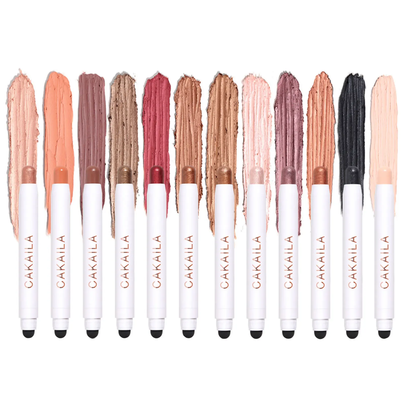 

12 Pieces Eyeshadow Stick Professional Nude Warm Natural Eyeshadow Pencil Set Waterproof Creamy Eyeshadow Makeup Sticks Eye