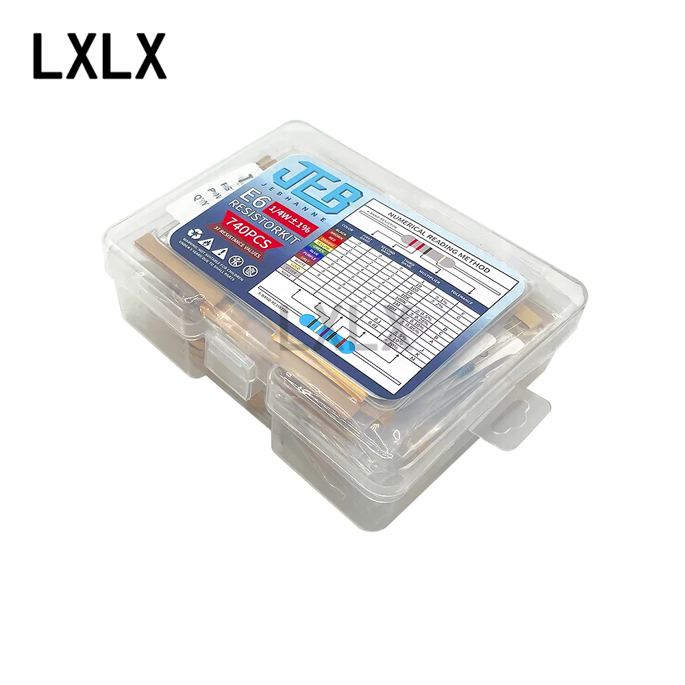 Комплект резисторов 1/4 Вт 1R-1M E6 37 стандартных значений 20 шт. каждая 740 0 25 и 1% Допуск