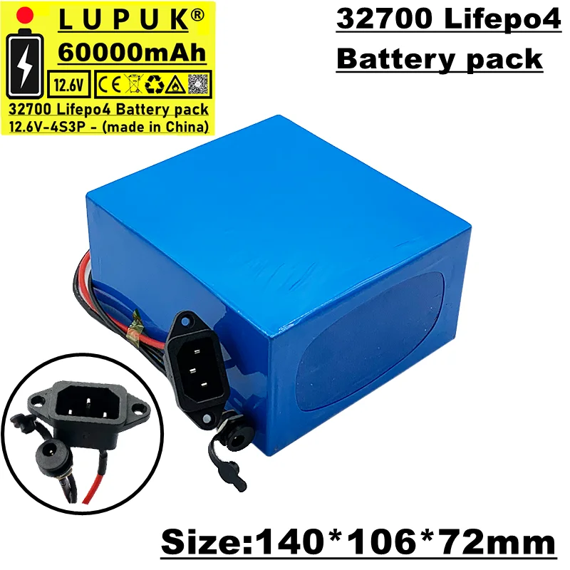 

Аккумуляторная батарея luuk-lifepo4 32700, 4s3p, 12,6 В, 60 ач, встроенная с BMS, подходит для электрических велосипедных ячеек, солнечных ячеек и т. д.