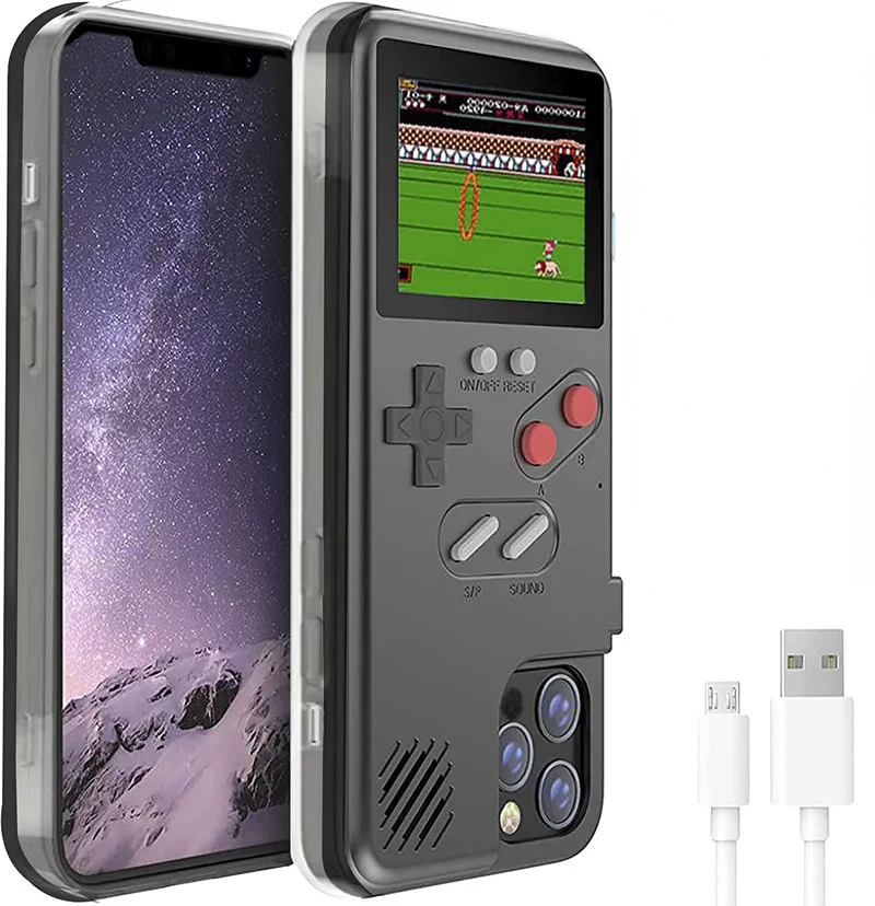 

С чехлом для телефона игровой консоли для IPhone 13 Series, персональные игры с 36 цветным экраном, длительный срок службы батареи с кабелем для пере...