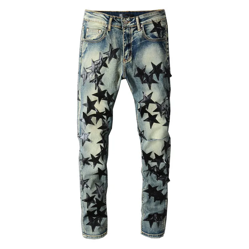 

New Ripped Jeans For Men Fashion Casual Pantalon Homme Slim Denim Pencil Pants Clothing Trousers American Size 28-40