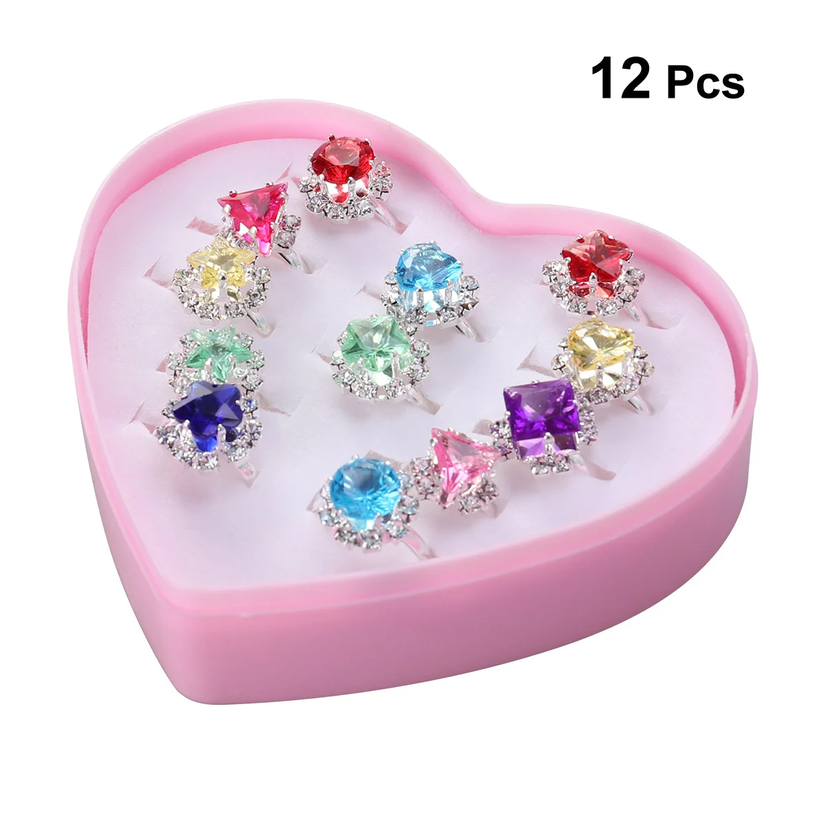 

Rings Ring Kidsgirls Girl Child Jewelry Crystal Adjustable Little Toydress Finger Play Gift Pretend Beautiful Childrenbox Kid