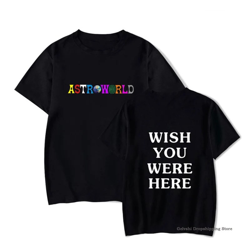 

Hip Hop Travis Scott T Shirt Men Women Cotton T-shirt Kids Boys Girls Tshirt Astroworld Wish U Were Here Letter Print Tops Tees