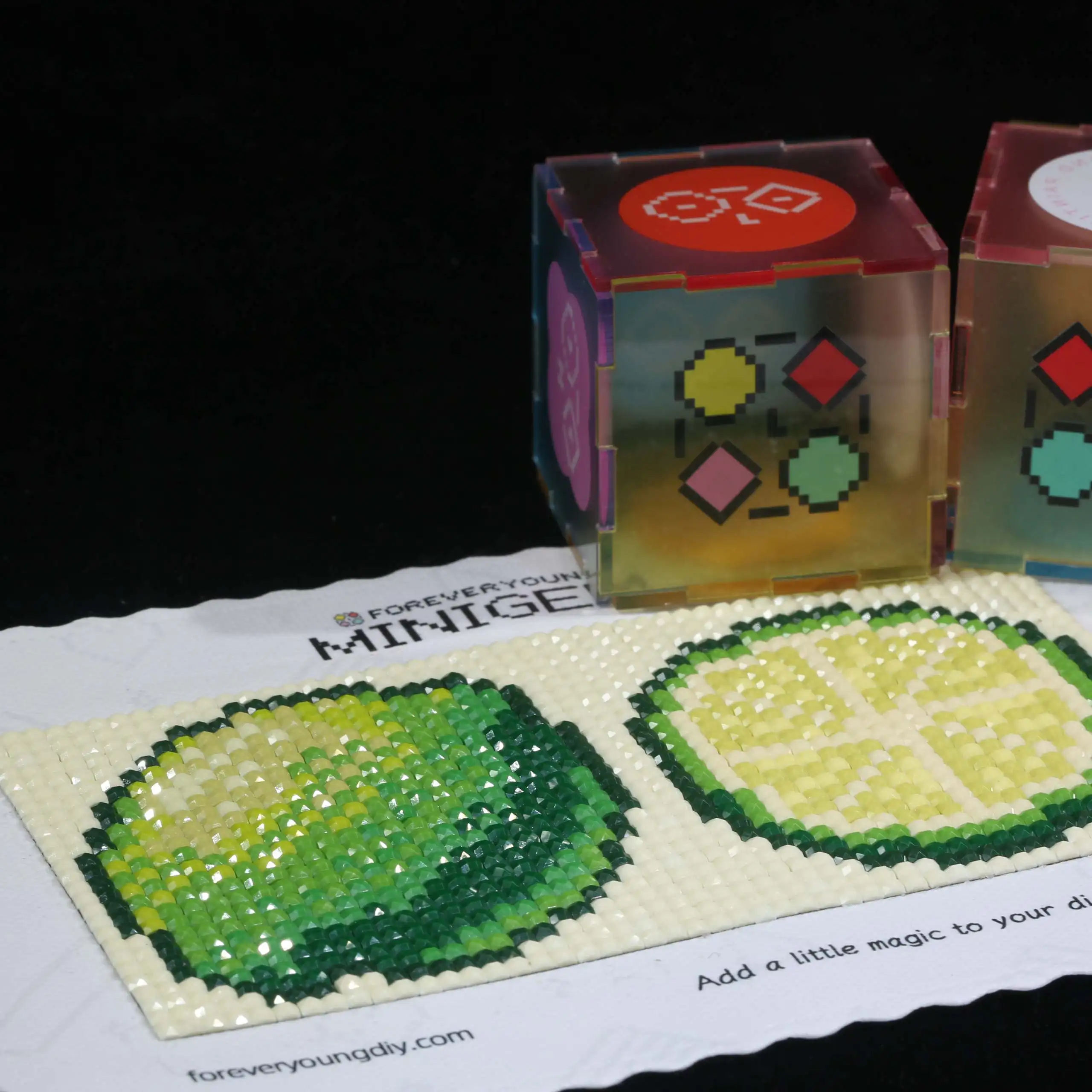 Фото Минигем ® : Lime Duo 5 x 3 дюйма 5D DIY Набор для рисования квадратных алмазов из смолы - Мозаика Zesty с цитрусовой тематикой для домашнего декора и подарков №1