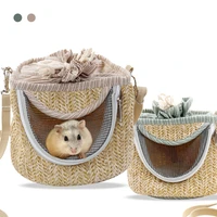 fashion cute pet backpack breathable durable flannel pet bag 2 in 1 function outdoor travel for hamsters hedgehogs small pets